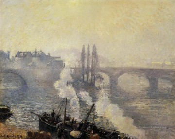  Pissarro Art - la brume matinale du pont corneille rouen 1896 Camille Pissarro